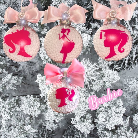 Christmas Ornament Set 4, Custom Ornaments, Barbie Inspired Gift, Personalized - Picture 11 of 16